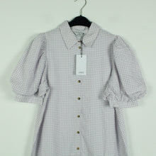 Laden Sie das Bild in den Galerie-Viewer, Second Hand ENVII Kleid Gr. S flieder weiß kariert (*)