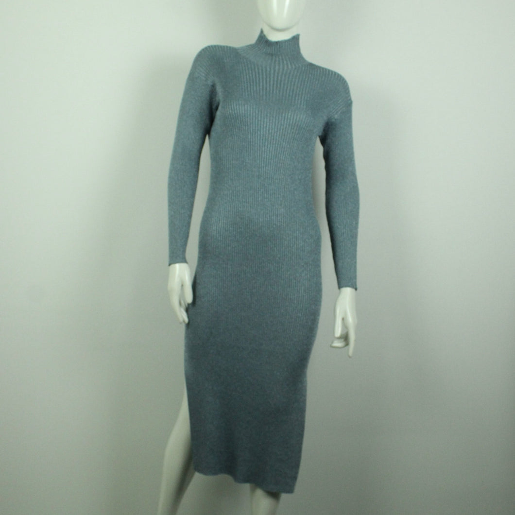 Second Hand BAUM UND PFERDGARTEN Strickkleid Gr. M hellblau Glitzer (*)