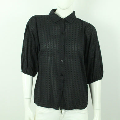 Second Hand COPENHAGEN LUXE Bluse Gr. S/M schwarz uni strukturiert (*)