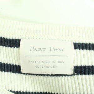 Second Hand PART TWO Pullover Gr. L weiß blau gestreift Strick (*)