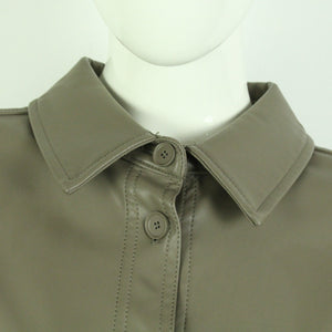 Second Hand WEEKDAY Kunstlederhemd Gr. L taupe uni Hemd (*)