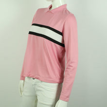 Laden Sie das Bild in den Galerie-Viewer, Second Hand GANNI Sweatshirt Gr. 38 rosa schwarz weiß Longsleeve mit Polokragen (*)