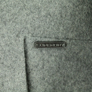 Second Hand SUPERDRY Mantel mit Wolle Gr M grau Übergangsmantel (*)