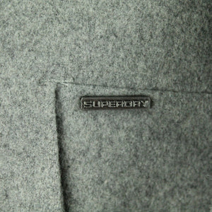 Second Hand SUPERDRY Mantel mit Wolle Gr M grau Übergangsmantel (*)