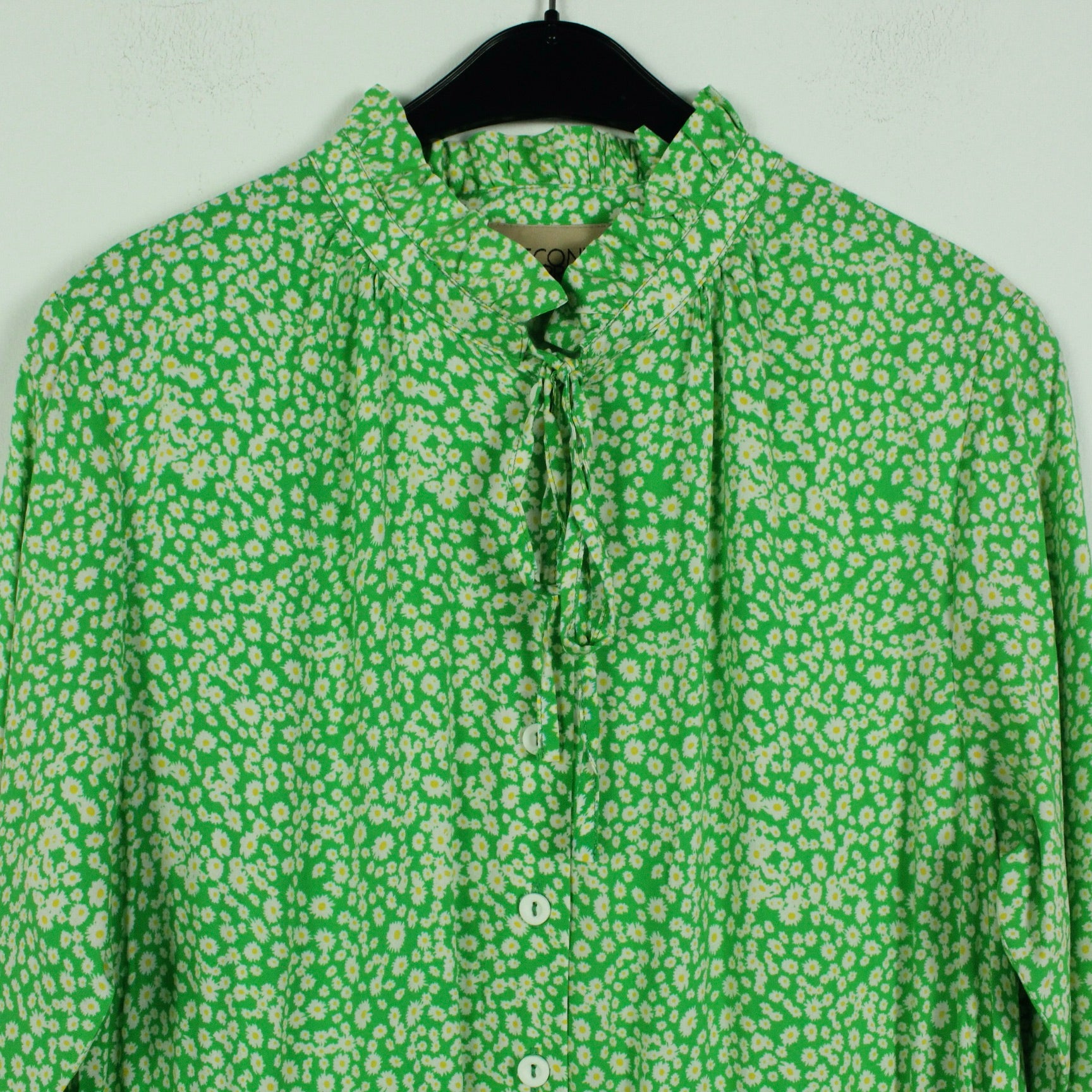 Second Hand SECOND ARRIVAL Kleid Gr. 38 grün weiß geblümt (*)