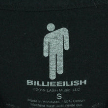 Laden Sie das Bild in den Galerie-Viewer, Vintage BILLIE EILISH T-Shirt / Bandshirt Gr. S schwarz mit Print und Backprint (*)