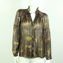 Laden Sie das Bild in den Galerie-Viewer, Second Hand BA&amp;SH Bluse Gr. L dunkelblau bordeaux gemustert Modell: DANILA  (*)