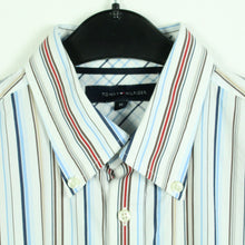 Laden Sie das Bild in den Galerie-Viewer, Second Hand TOMMY HILFIGER Hemd Gr. M weiß bunt gestreift langarm (*)