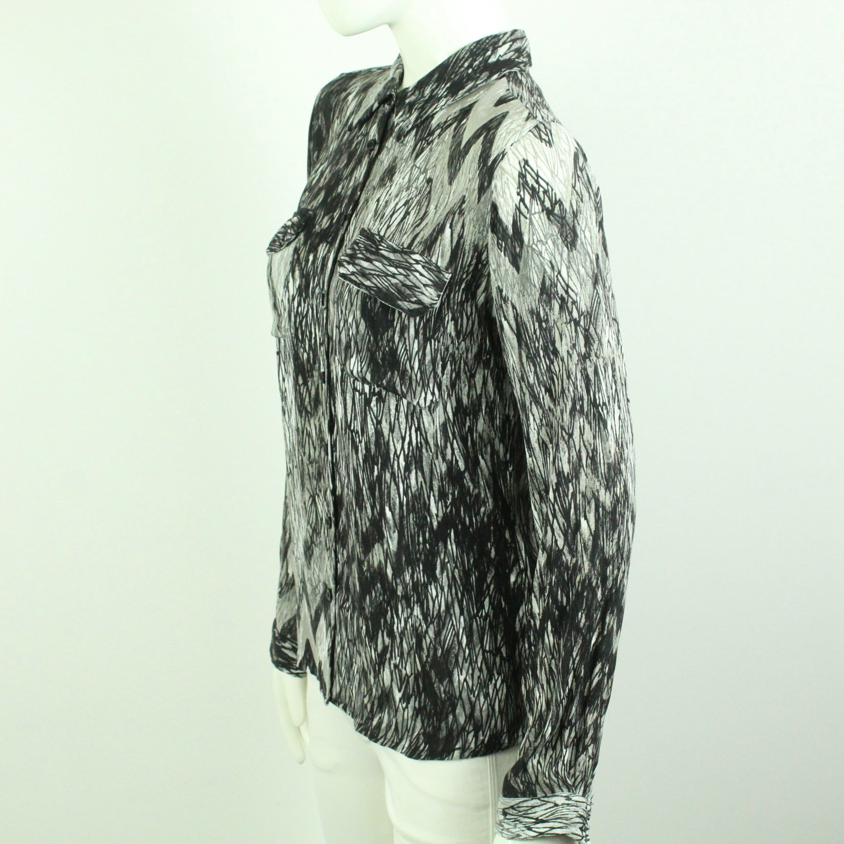 Second Hand KAREN BY SIMONSEN Bluse Gr. 40 schwarz gemustert Modell Telena Shirt (*)