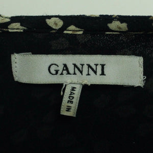 Second Hand GANNI Kleid Gr. 34 blau beige geblümt (*)