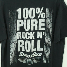 Laden Sie das Bild in den Galerie-Viewer, Vintage STATUS QUO T-Shirt / Bandshirt Gr. M schwarz mit Print und Backprint (*)