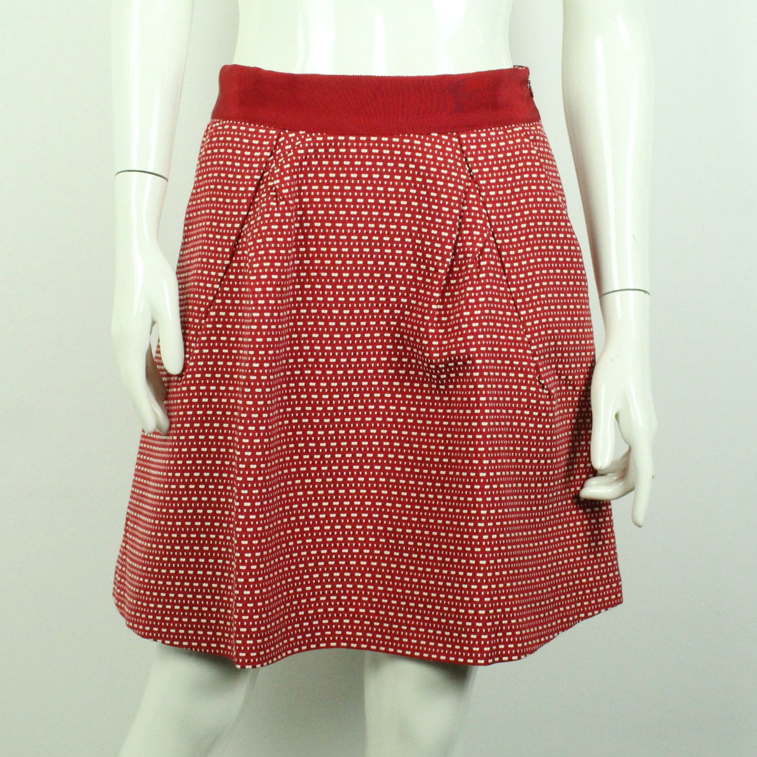 Second Hand MOSCHINO JEANS Rock Gr. 36 rot weiß gemustert (*)
