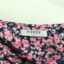 Laden Sie das Bild in den Galerie-Viewer, Second Hand PIECES Bluse Gr. L mehrfarbig geblümt Langarmbluse (*)