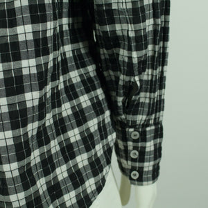 Second Hand GANNI Hemdbluse Gr. 38 schwarz weiß kariert  (*)