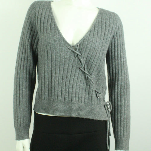 Second Hand BAUM UND PFERDGARTEN Pullover Gr. M grau V-Neck Strick (*)