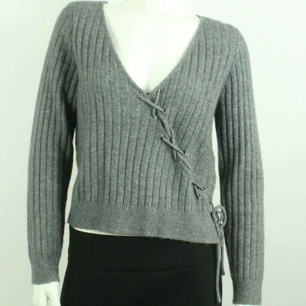 Second Hand BAUM UND PFERDGARTEN Pullover Gr. M grau V-Neck Strick (*)