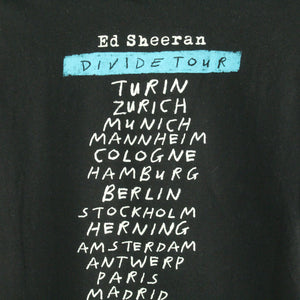 Vintage ED SHEERAN T-Shirt / Bandshirt Gr. S schwarz mit Print und Backprint DIVIDE TOUR (*)