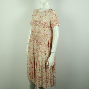 Second Hand PIECES Midikleid Gr. S nude mehrfarbig geblümt (*)