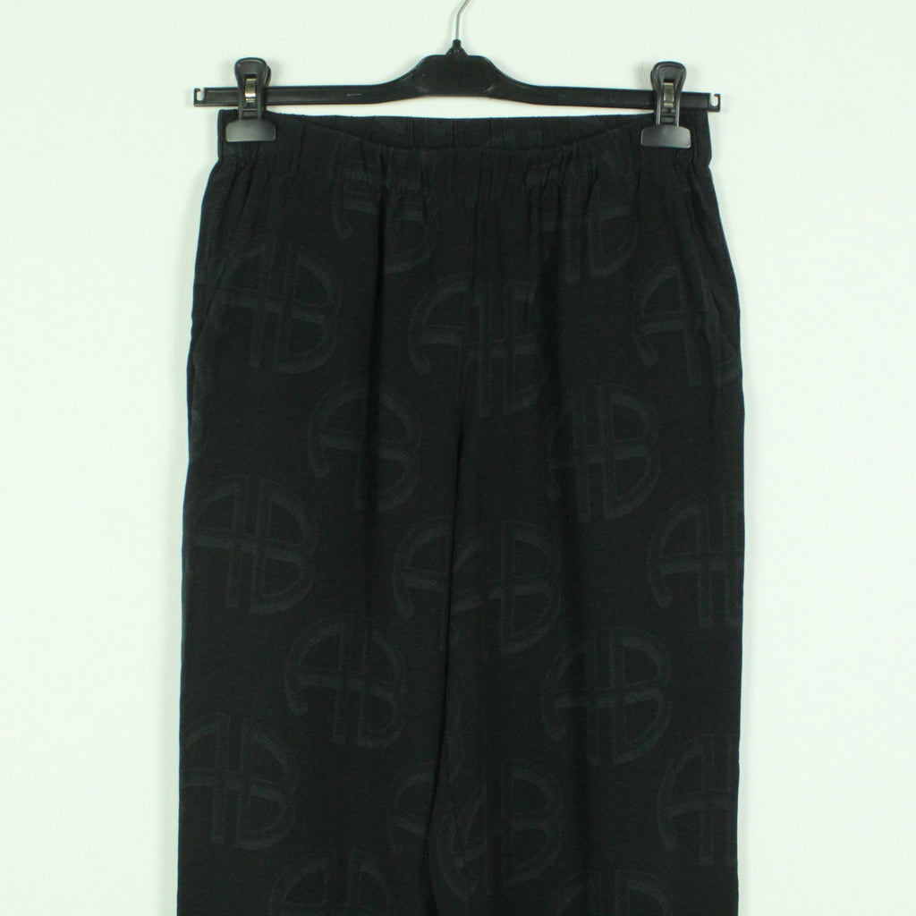 Second Hand ANINE BING Hose Gr. M schwarz wide leg gemustert (*)