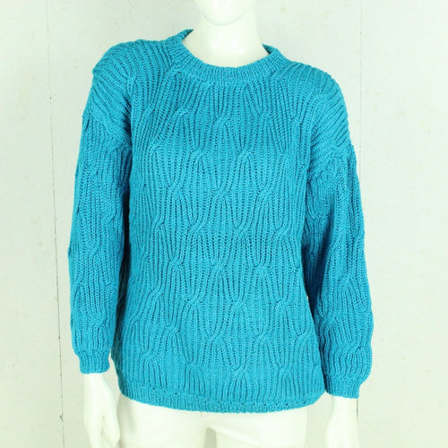 Vintage Pullover Female Gr. L türkis uni Strick 