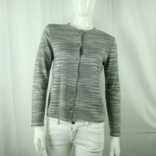 Laden Sie das Bild in den Galerie-Viewer, Second Hand MISSONI SPORT Strickjacke Gr. 40 (it. 44) grau gestreift Designer (*)