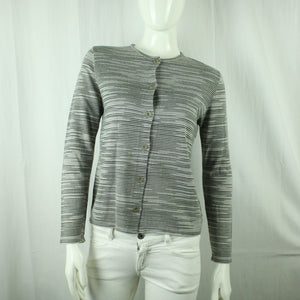 Second Hand MISSONI SPORT Strickjacke Gr. 40 (it. 44) grau gestreift Designer (*)