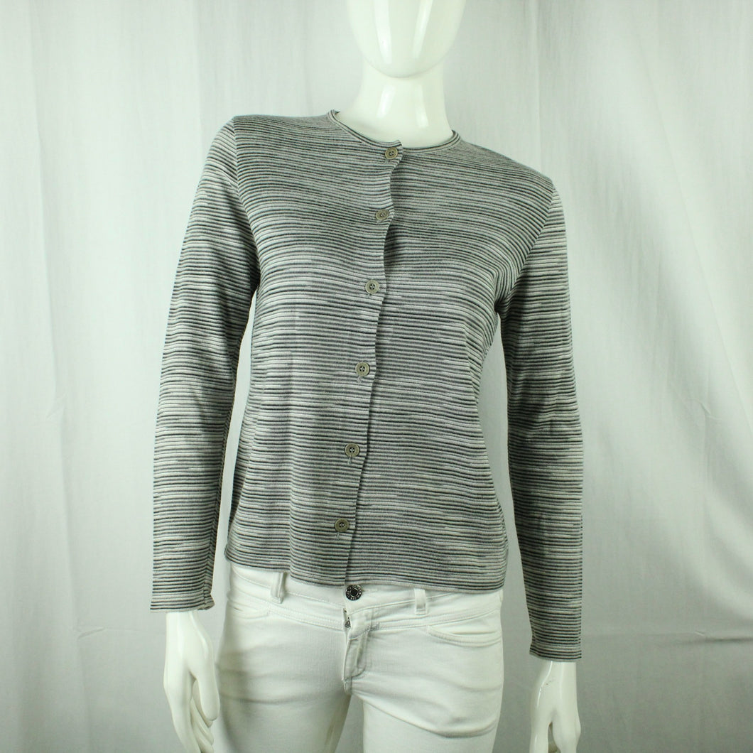 Second Hand MISSONI SPORT Strickjacke Gr. 40 (it. 44) grau gestreift Designer (*)