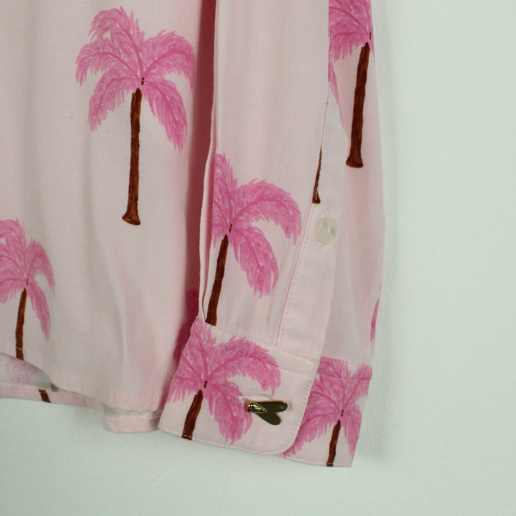 Second Hand FABIENNE CHAPOT Bluse Gr. S rosa Palmen (*)