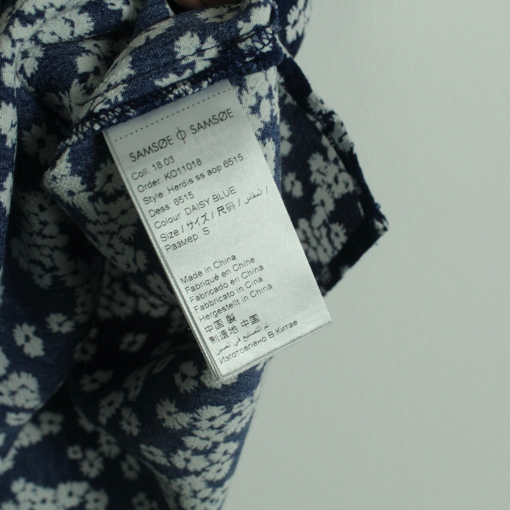 Second Hand SAMSØE SAMSØE Bluse Gr. S blau weiß geblümt (*)