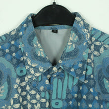 Laden Sie das Bild in den Galerie-Viewer, Vintage 90s Crazy Pattern Hemd Gr. S blau gemustert kurzarm (*)