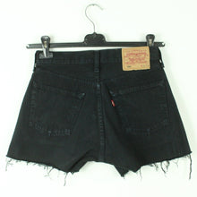 Laden Sie das Bild in den Galerie-Viewer, Second Hand LEVI&#39;S Jeansshorts W29 schwarz Mod. 501 Denim Shorts (*)