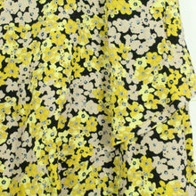 Laden Sie das Bild in den Galerie-Viewer, Second Hand MODSTRÖM Rock Gr. L gelb schwarz geblümt Mod: Ella Print Skirt - ungetragen (*)