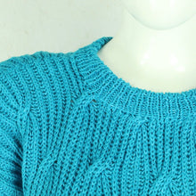 Laden Sie das Bild in den Galerie-Viewer, Vintage Pullover Female Gr. L türkis uni Strick