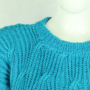 Vintage Pullover Female Gr. L türkis uni Strick