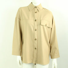 Laden Sie das Bild in den Galerie-Viewer, Second Hand ZARA Hemd Gr. 38 hellbraun uni oversized (*)