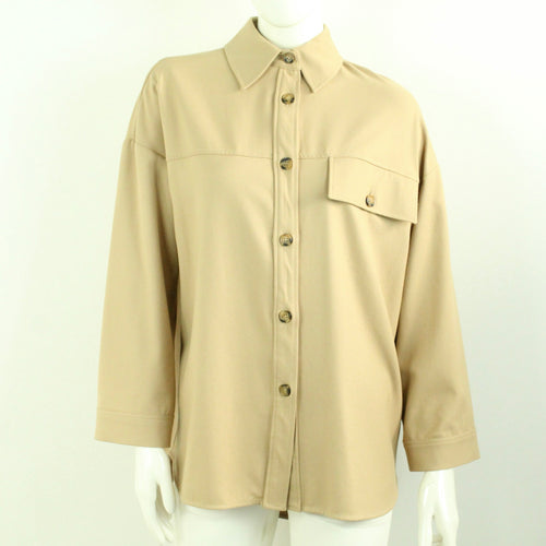 Second Hand ZARA Hemd Gr. 38 hellbraun uni oversized (*)