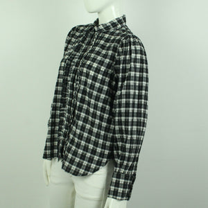 Second Hand GANNI Hemdbluse Gr. 38 schwarz weiß kariert  (*)