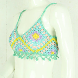 Boho Stricktop Gr. S bunt Häkeltop NEU