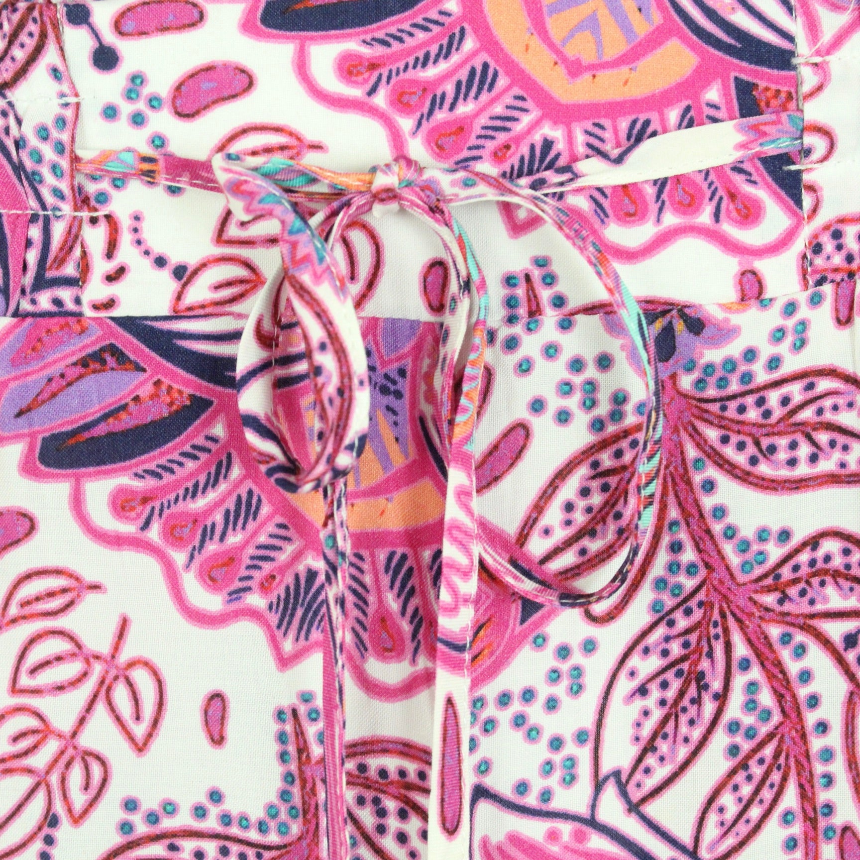 Second Hand DARLING HARBOUR Palazzohose Gr. 40 weiß pink gemustert (*)