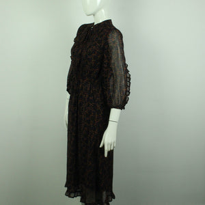 Second Hand GESTUZ Kleid Gr. 36 schwarz bunt gemustert Midikleid (*)