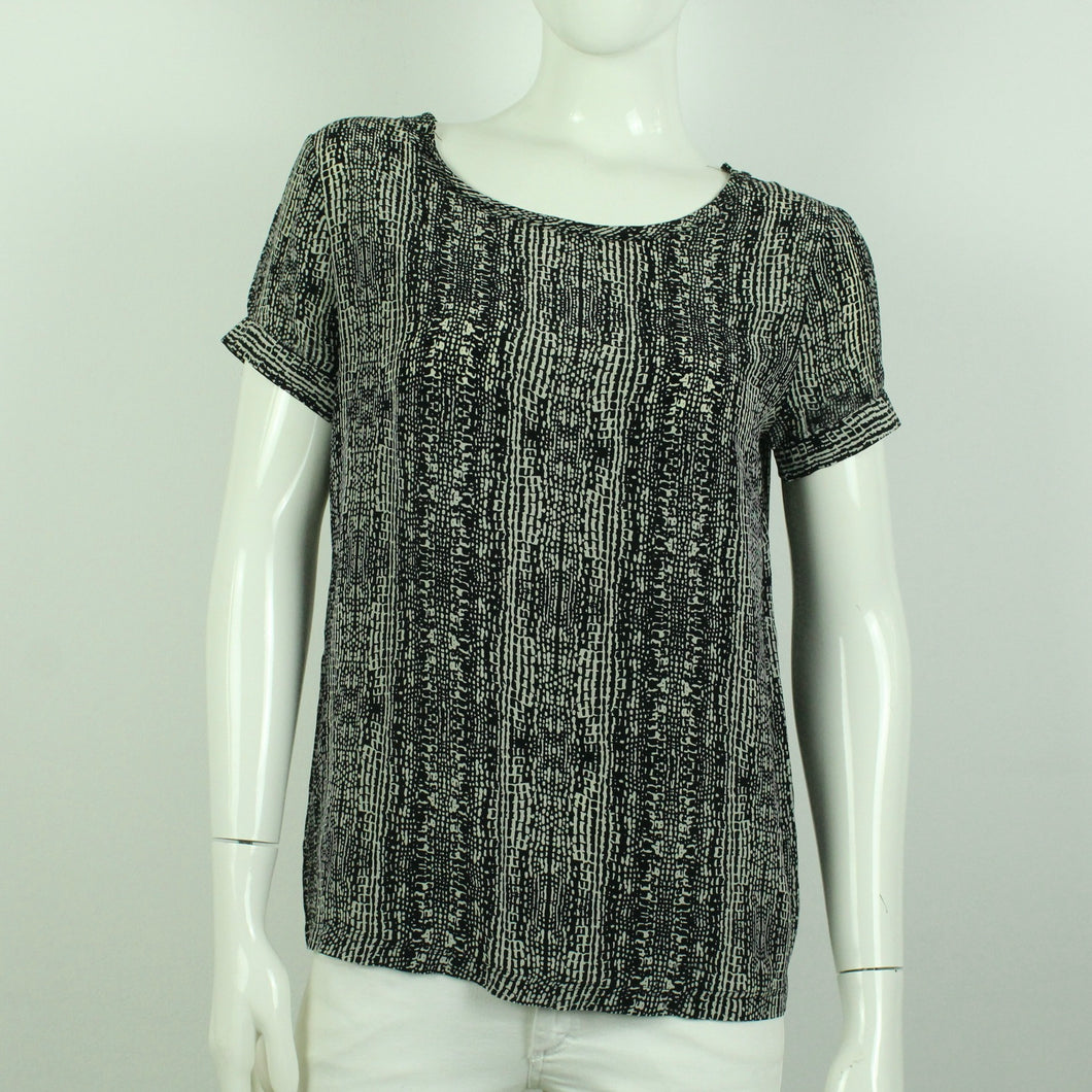 Second Hand DAY BIRGER ET MIKKELSEN Seidenbluse Gr. 38 schwarz grau (*)