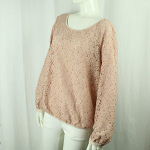 Second Hand MINX Spitzenbluse Gr. 40 rosa uni Spitze Bluse NEU(*)