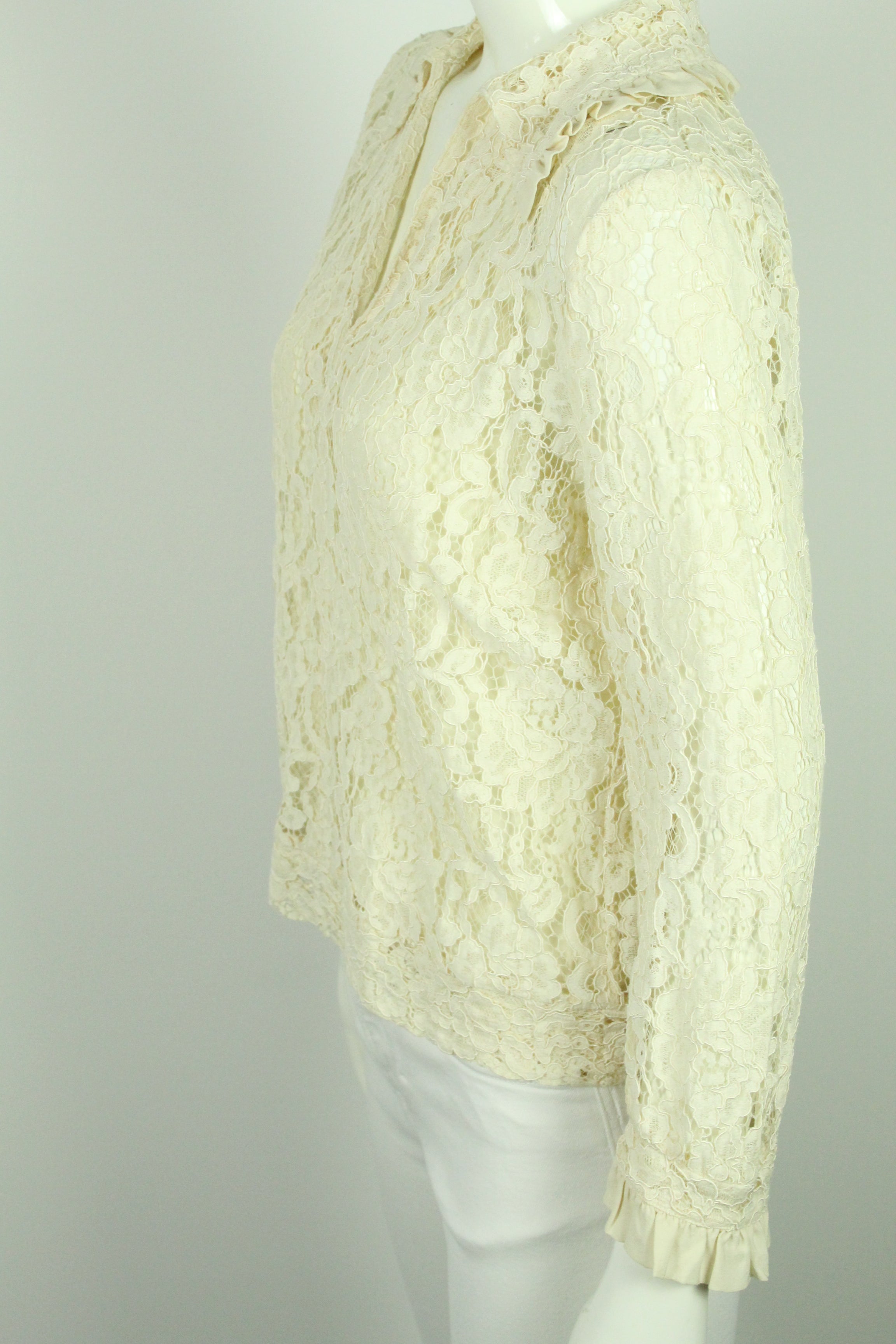 Second Hand BAUM UND PFERDGARTEN Spitzenbluse Gr. 40 vanille (*)