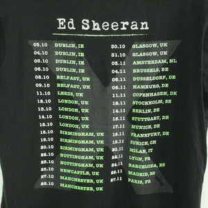 Vintage ED SHEERAN T-Shirt / Bandshirt Gr. L schwarz mit Print und Backprint (*)