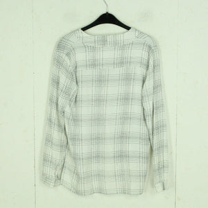 Second Hand SECOND FEMALE Bluse Gr. M weiß schwarz abstrakt gemustert (*)