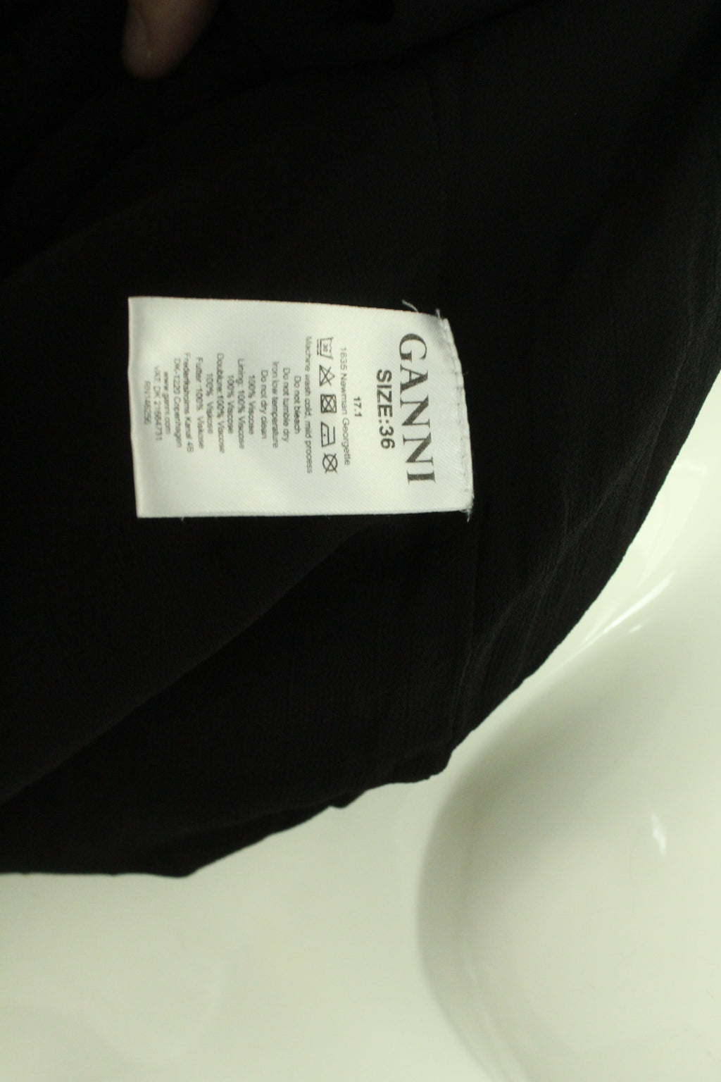 Second Hand GANNI Kleid Gr. 38 schwarz mehrfarbig geblümt Rosen (*)