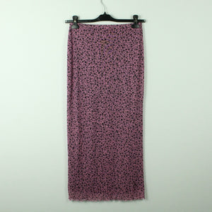 Second Hand MONKI Rock Gr. S pink schwarz geblümt Mesh Maxirock (*)