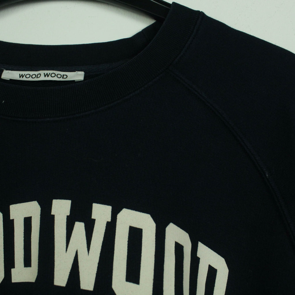 Second Hand WOOD WOOD Sweatshirt Gr. M blau mit Print (*)