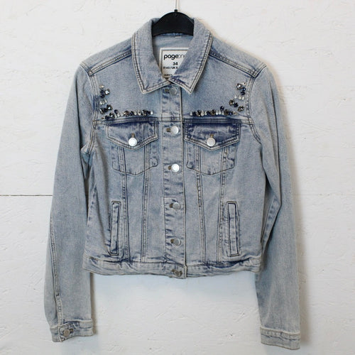Second Hand PAGE ONE Jeansjacke Gr. 34 blau Jacke (*)