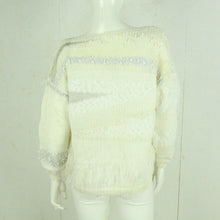 Laden Sie das Bild in den Galerie-Viewer, Vintage Pullover Female Gr. L beige grau Crazy Pattern Glitzer Strick